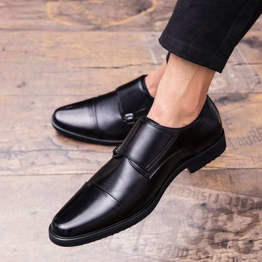 Zapatos de Cuero Slip-On Británicos Talla Grande para Hombre