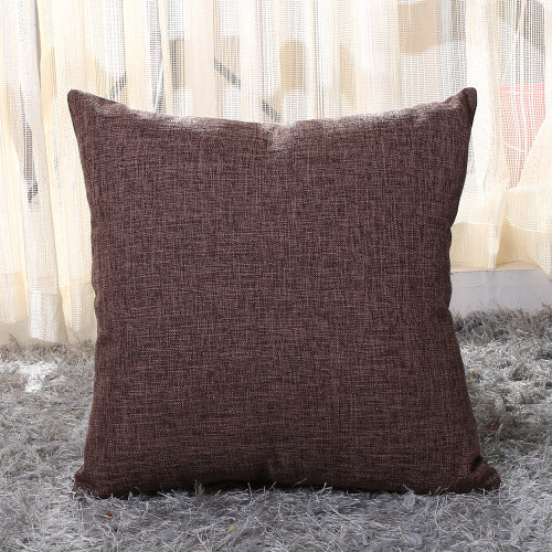 Funda de Almohada de Lino Natural Color Sólido para Sofá y Cama - Image 5