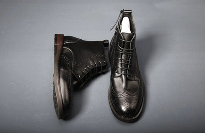 Botas de Cuero Casual para Hombre con Suela Gruesa y Estilo Moderno - Image 9