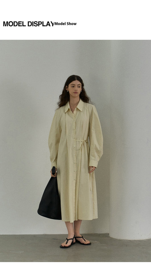 Vestido Camisero de Algodón con Mangas Curvas y Cintura Ajustada - Image 15