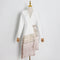 Blazer Mujer Jacquard Bordado con Flecos Diagonales Irregulares