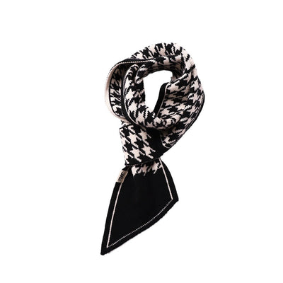 Bufanda Tejida Cuadros Houndstooth Elegante y Versátil - Image 6