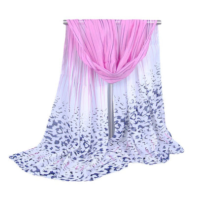 Pañuelo Largo de Gasa con Estampado de Leopardo para Mujer - Image 8