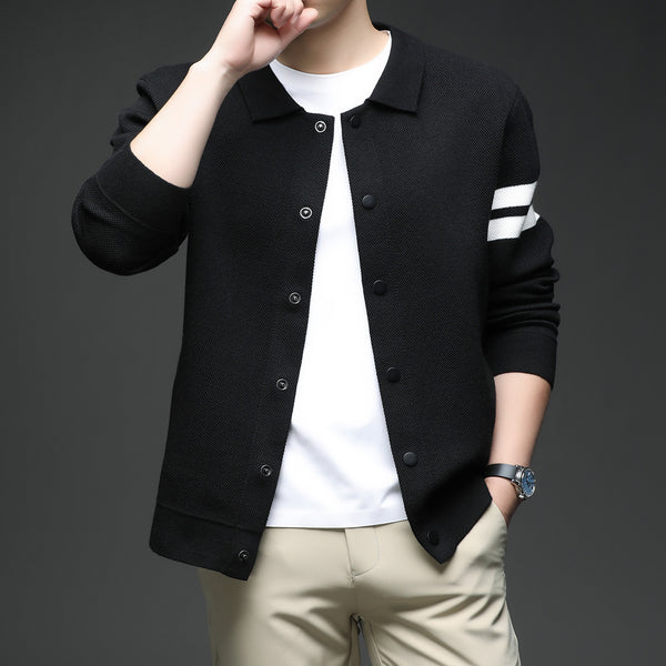 Cardigan Tipo Solapa Coreano Slim Fit para Hombre