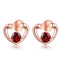 Aretes de Plata Pura S925 con Granate Natural y Baño de Oro Rosado