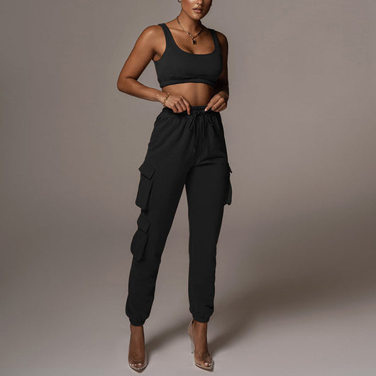 Conjunto Dos Piezas Mujer: Chaleco Umbilical y Pantalón Ajustable - Image 31