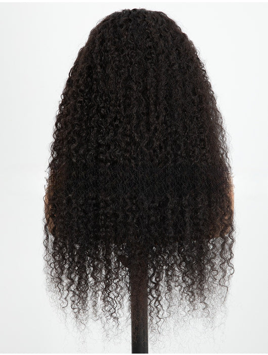 Peluca Frontal de Encaje con Rizos Suaves, Cabello Negro Largo y Voluminoso - Image 3