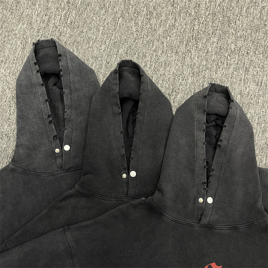 Sudadera Oversized con Estampado de Ángel Metalizado Efecto Desgastado - Image 2