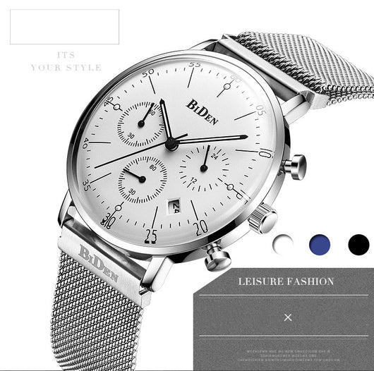 Reloj Elegante de Malla Ultrafina con Tres Esferas - Diseño Minimalista - Image 5