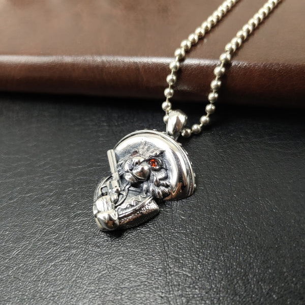 Dije Gato Vintage en Plata Esterlina S925