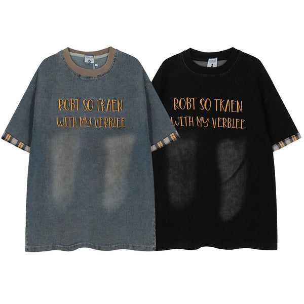 Camiseta Patchwork Manga Corta Unisex