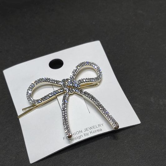 Pasador de Cabello con Lazo de Perlas y Diamantes