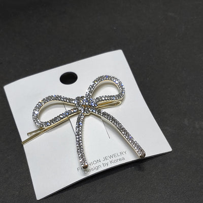 Pasador de Cabello con Lazo de Perlas y Diamantes