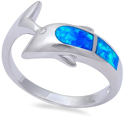 Anillo de Mujer con Delfín de Ópalo