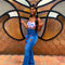 Jeans Acampanados con Mariposas Bordadas y Cristales