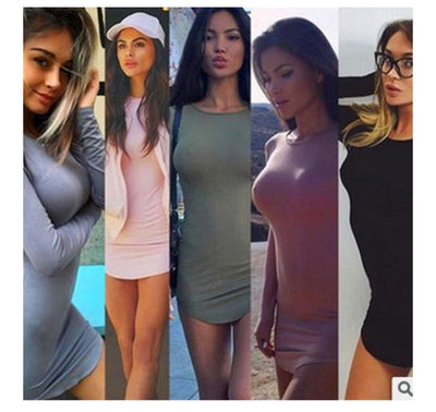 Vestido Básico Cuello Redondo en Tela de Leche para Mujer - Image 8