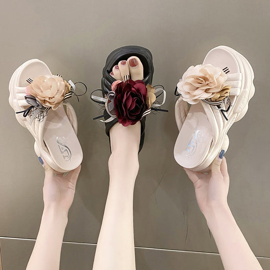 Sandalias Gruesas con Flores para Mujer - Estilo Trendy - Image 5
