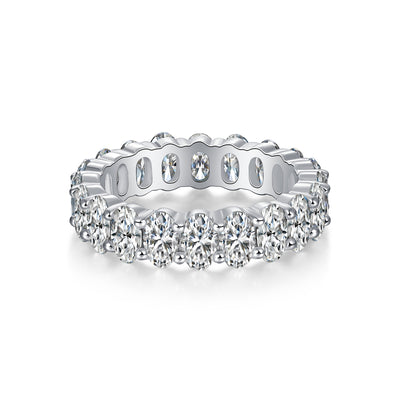 Anillo de Boda Luó Shén - Moissanita Ovalada Premium en Plata S925 y Platino - Image 16