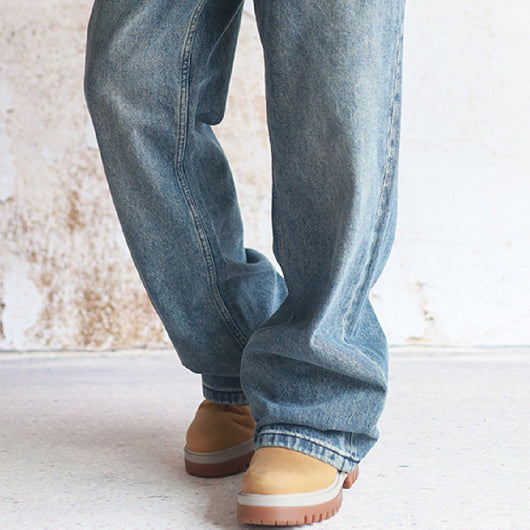 Jeans Rectos Khaki con Lavado Vintage para Hombre - Image 5