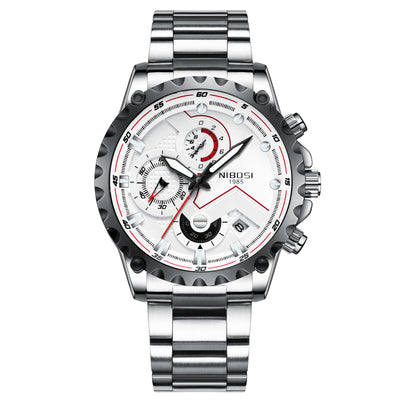 Reloj de Cuarzo NIBOSI Tres Esferas Seis Agujas - Diseño Deportivo Multifunción - Image 8
