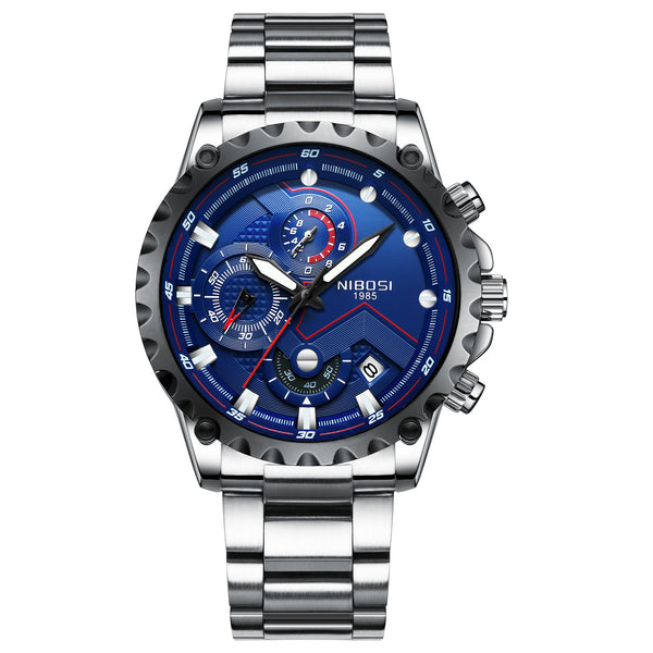Reloj de Cuarzo NIBOSI Tres Esferas Seis Agujas - Diseño Deportivo Multifunción