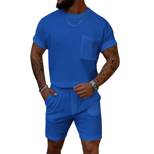 Conjunto Deportivo Casual: Shorts y Playera Waffle Cuello Redondo con Bolsillo - Image 52