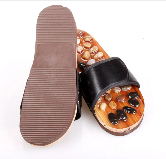 Pantuflas de Masaje Reflexológico con Piedras de Jade Natural