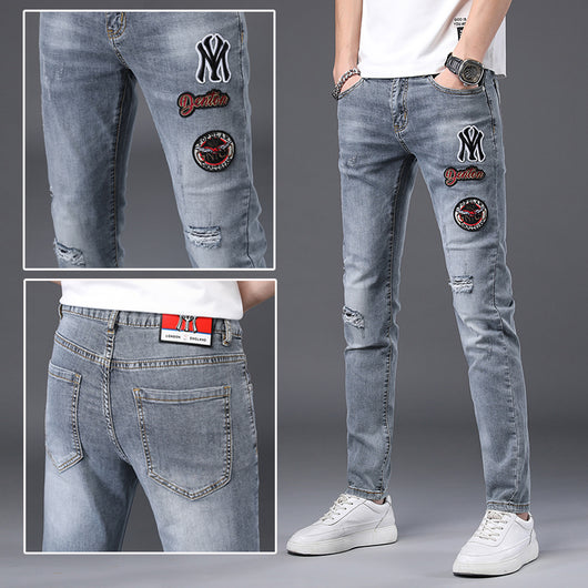 Jeans Slim Fit Rotos con Bordados Premium - Image 13