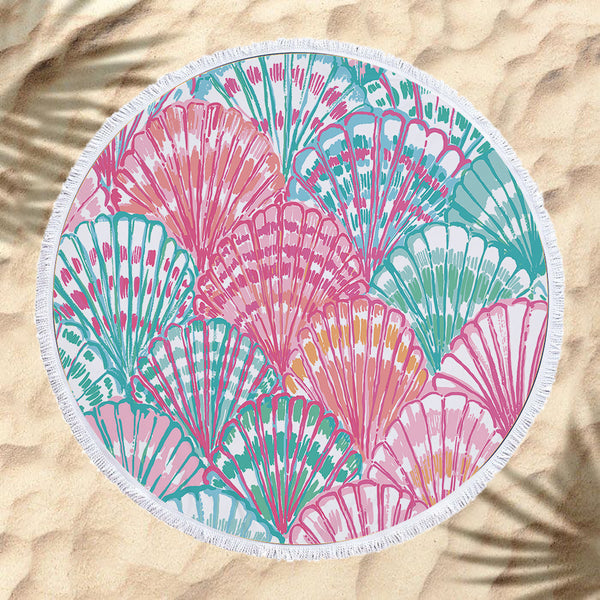 Toalla de Playa Redonda con Microfibra y Borlas - Image 10