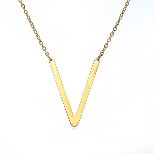 Collar Inicial Acero Inoxidable Chapado en Oro Rosa - Image 116