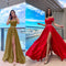 Vestido Largo de Gala con Cola Elegante