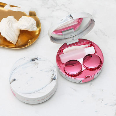 Estuche Cuadrado para Lentes de Contacto con Espejo - Diseño Mármol - Image 13