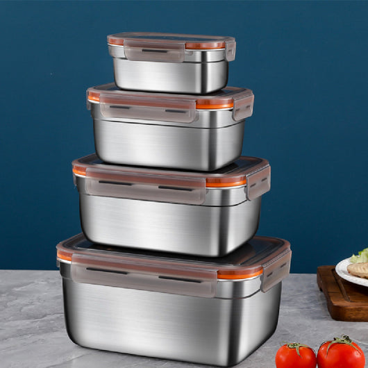Contenedor Hermético de Acero Inoxidable para Refrigerador y Congelador
