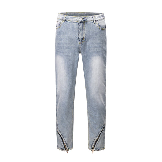 Jeans Slim Fit de Moda con Cierre Cremallera Decorativo - Image 10