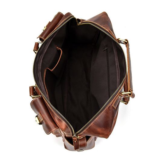Bolsa Mensajera de Cuero Genuino Estilo Retro con Gran Capacidad para Hombre - Image 6
