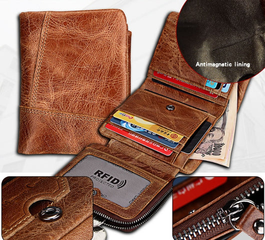 Billetera Retro de Cuero para Hombre con Múltiples Compartimentos - Image 7