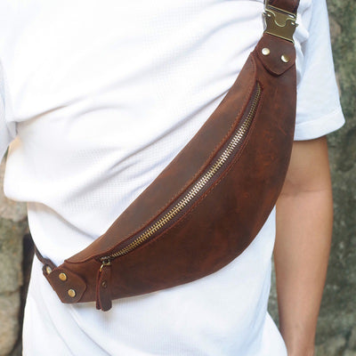 Bolsa de Pecho Vintage de Cuero Genuino con Diseño Asimétrico y Múltiples Compartimentos - Image 10