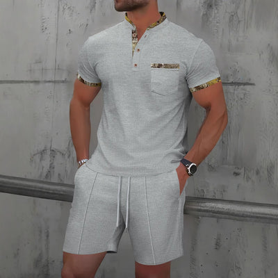 Polo Ejecutivo Textura Waffle con Cierre y Cuello Clásico