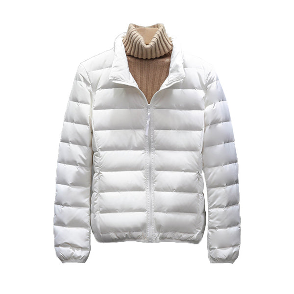 Chaqueta Acolchada Ligera para Mujer con Cuello Tipo Polo