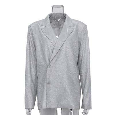Traje de Noche Brillante con Chaqueta Glitter, Pantalón Slim Cintura Alta y Camisola - Image 3