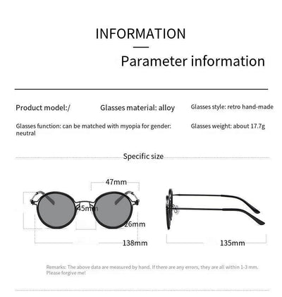 Gafas de Sol Redondas Punk Metal para Hombre - Image 18