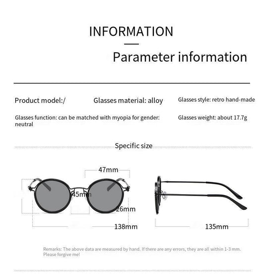 Gafas de Sol Redondas Punk Metal para Hombre - Image 18
