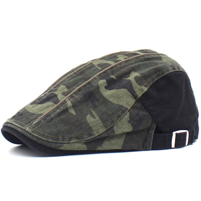 Boina de Algodón Lavado Camuflaje con Visera Plana para Hombre - Image 5