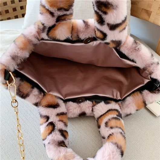 Bolso Tote Leopardo con Cadena y Correa Crossbody - Image 34