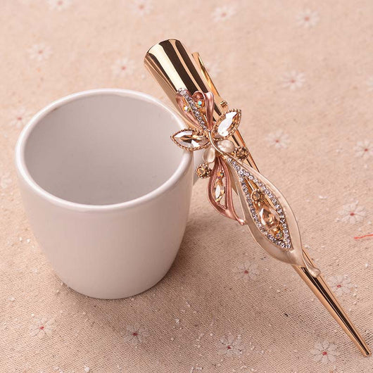 Pasador de Cabello Cristal Dorado Pintado - Image 29