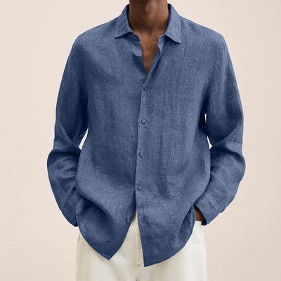 Camisa Cardigan Holgada con Solapa para Hombre - Botones Frontales - Image 23