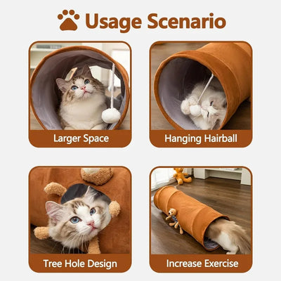 Túnel Felino Plegable con Bola de Peluche - Juguete Interactivo para Gatos de Interior - Image 10