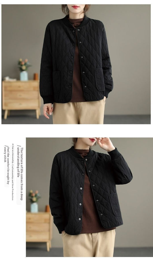 Chaqueta Acolchada de Algodón para Mujer - Diseño Rombo Ligero Otoño Invierno - Image 12