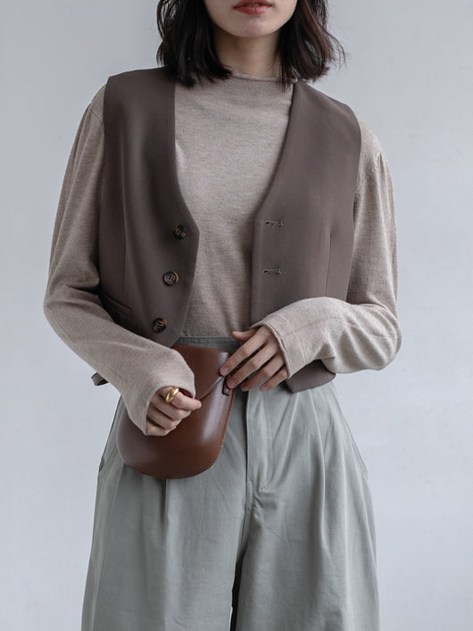 Blusa Ajustada de Cuello Alto en Punto - Image 32