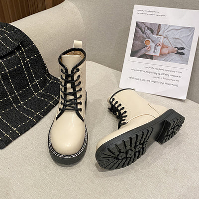 Botas Cortas de Tacón Grueso para Otoño - Versátiles y Elegantes - Image 6